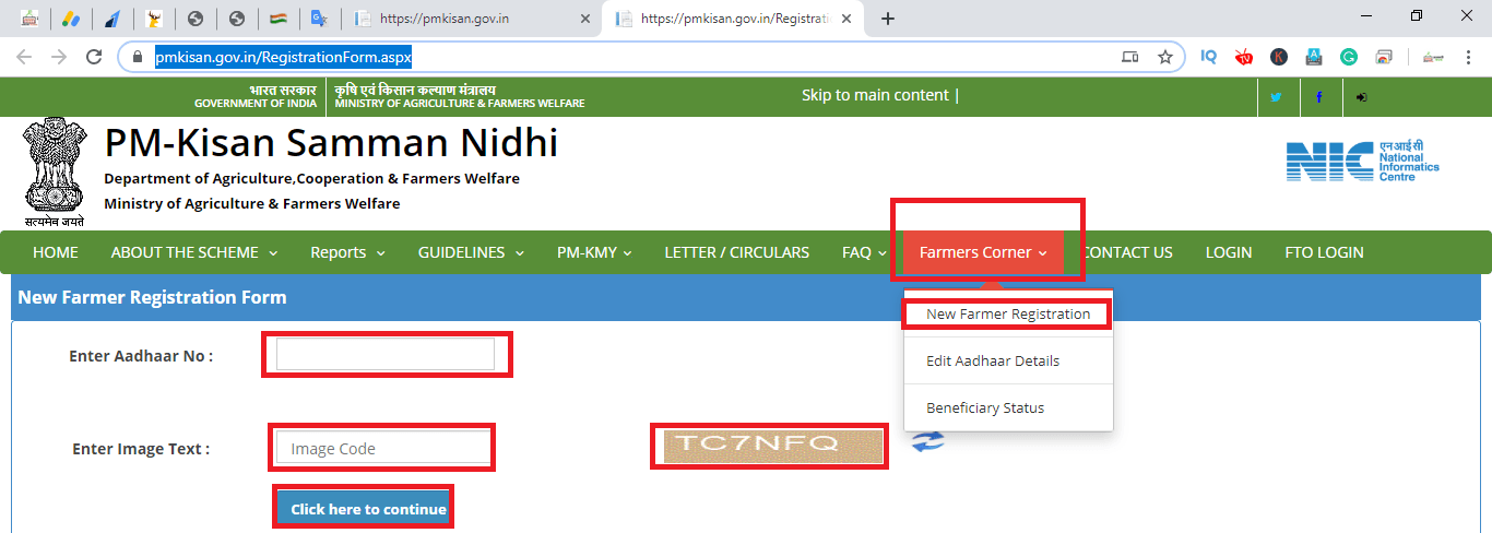 Pm Kisan Online Registration