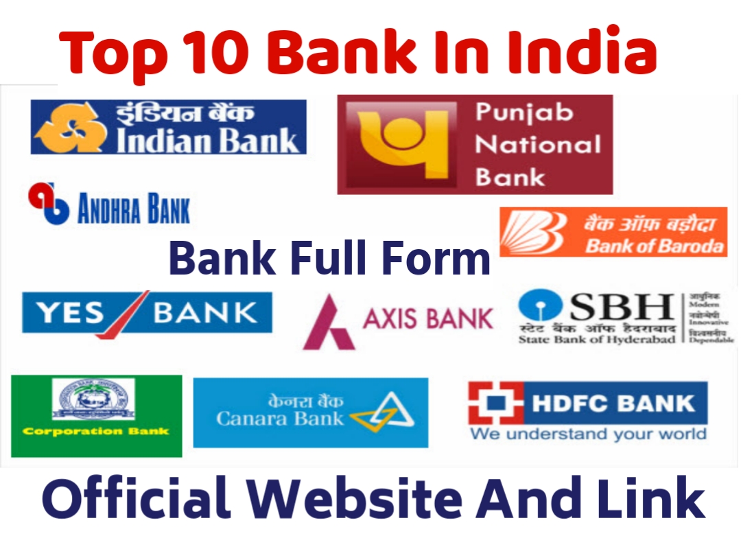 Bank Full Form And Official Website,Top 10 Bank In India 2021