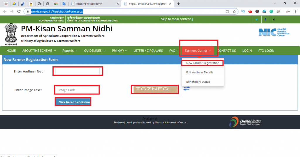 Pm Kisan Online Registration