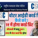 CSC voter ID card service start , CSC voter Service registration, सीएससी से होगा भारतीय निर्वाचन आयोग के काम । NVSP work from CSC
