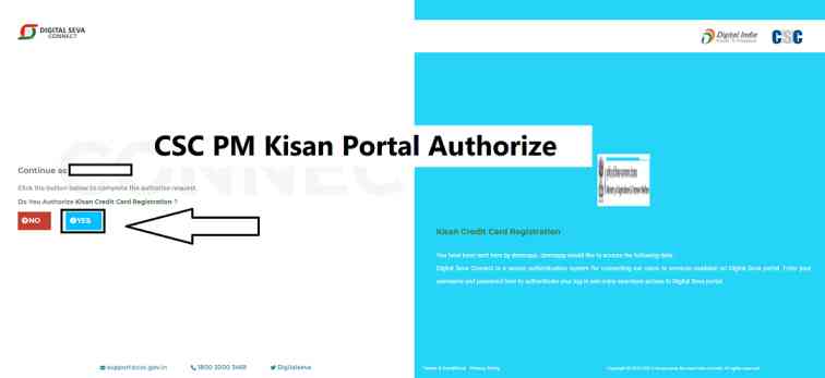 CSC PM Kisan Portal Authorize , Kisan Credit Card