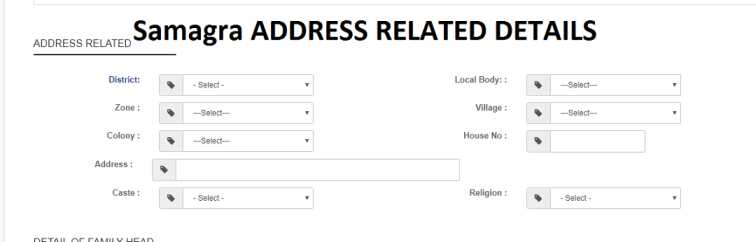 Samagra ADDRESS RELATED DETAILS Samagra ADDRESS RELATED DETAILS sssm