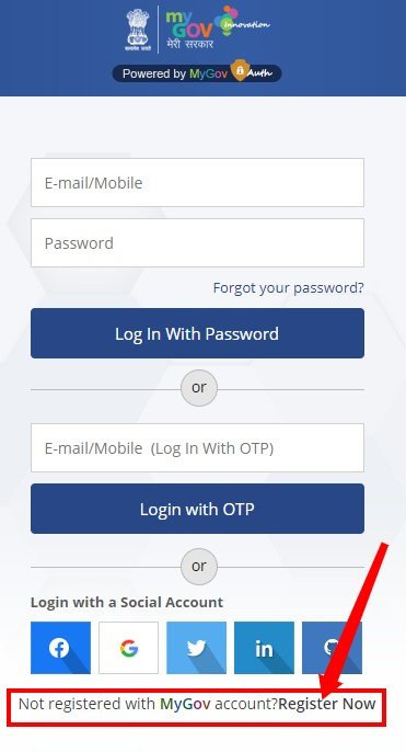 mygov.in registration process