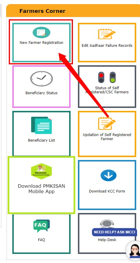 PM Kisan New Farmer Online Registration