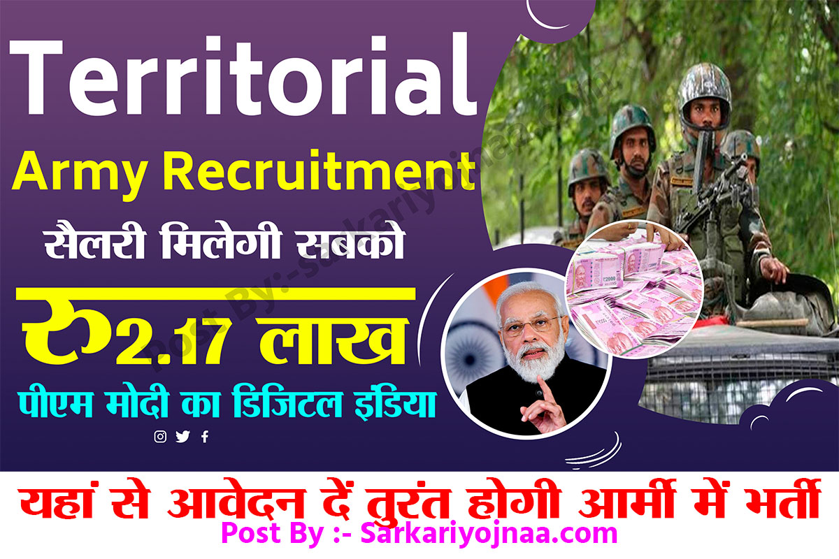 Territorial Army Recruitment sarkari naukri 2022 vacancy jointerritorialarmy