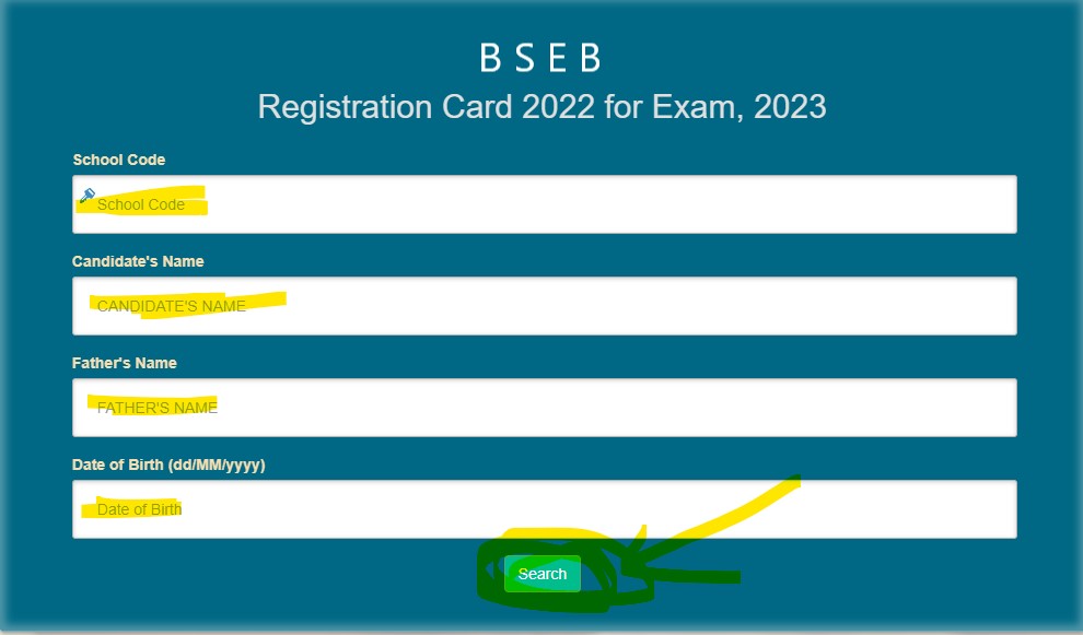 BSEB Matric Dummy Registration Card Download BSEB 2023 EXAM Bihar board exam