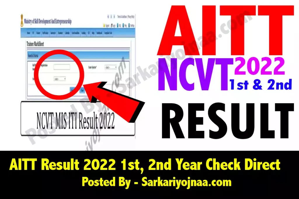 AITT Result 2022 1st and 2nd Year iti result 2022 2nd year