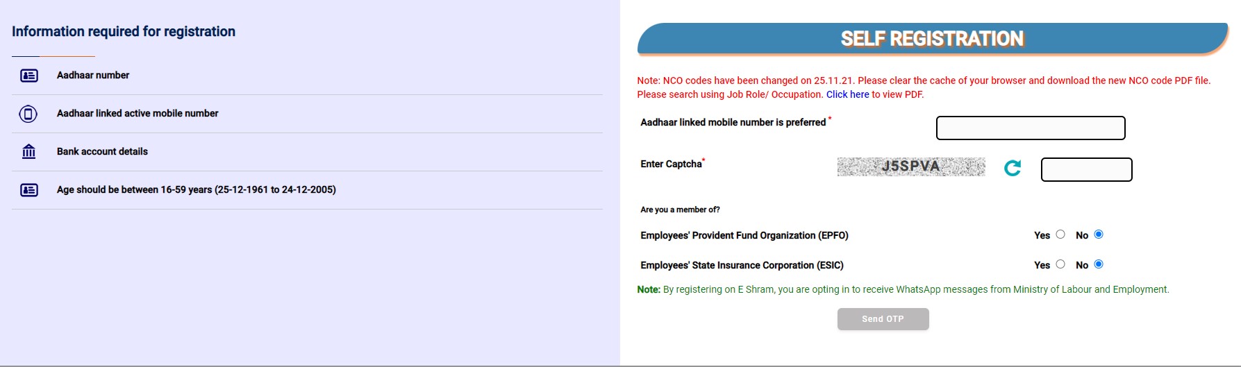 E Shram Card Registration