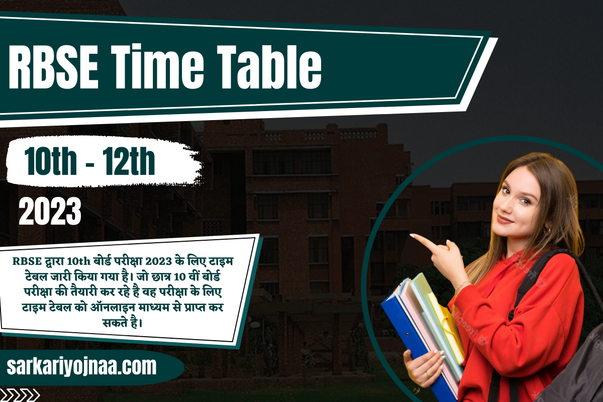 RBSE 10th Time Table 2023 : आरबीएसई 10वीं टाइम टेबल