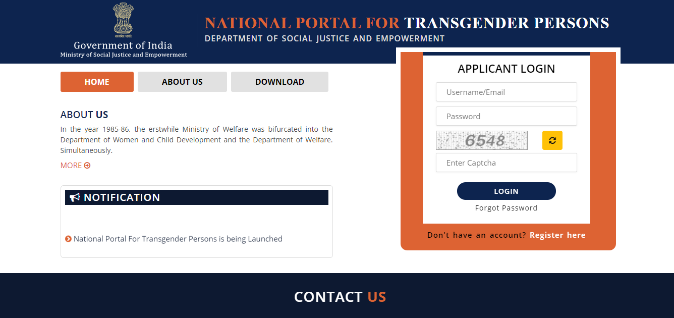 National Transgender Portal, नेशनल ट्रांसजेंडर पोर्टल, Transgender ID Card Download