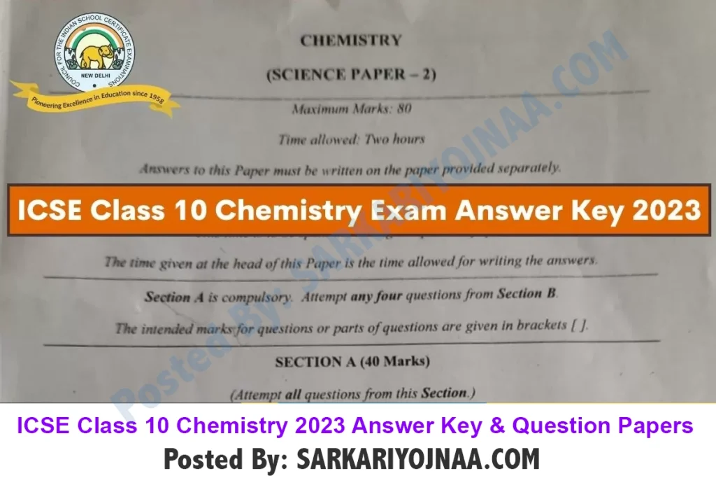 ICSE Class 10 Chemistry answer key
