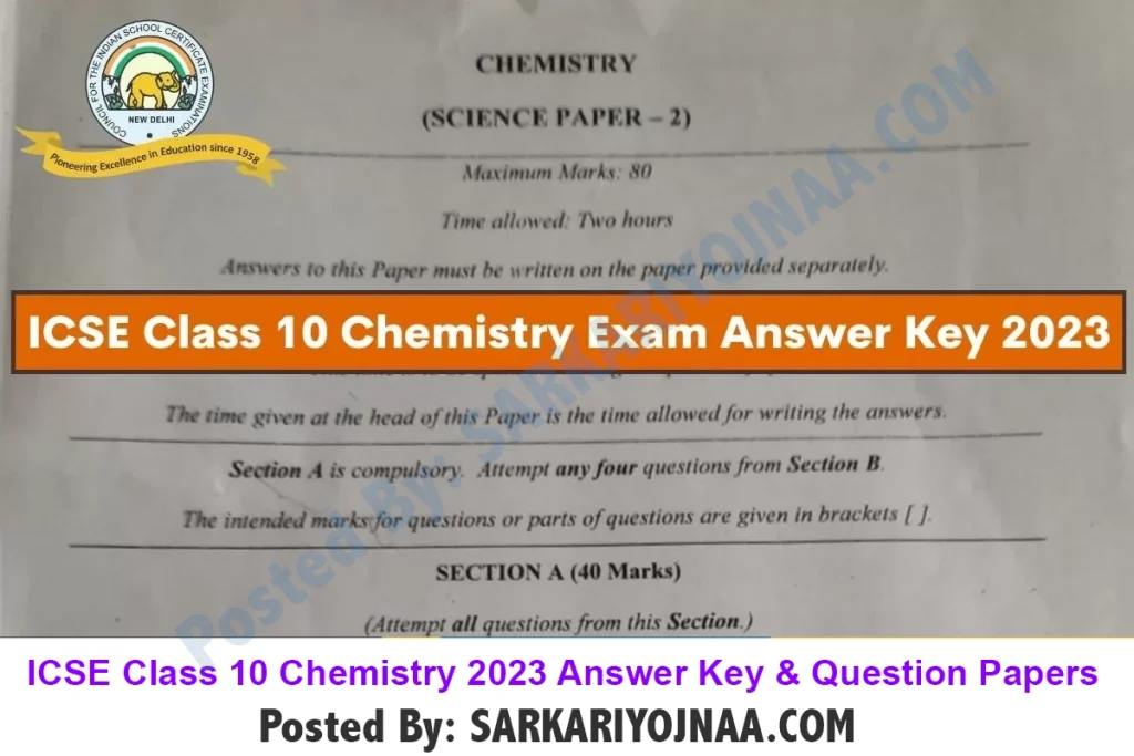 ICSE Class 10 Chemistry answer key ICSE Class 10 Chemistry answer key