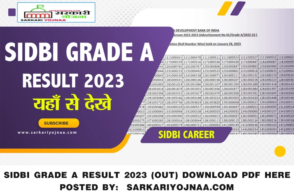 SIDBI Grade A Result 2023