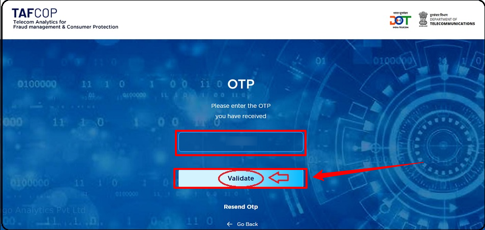 TAFCOP Portal tafcop.dgtelecom.gov in