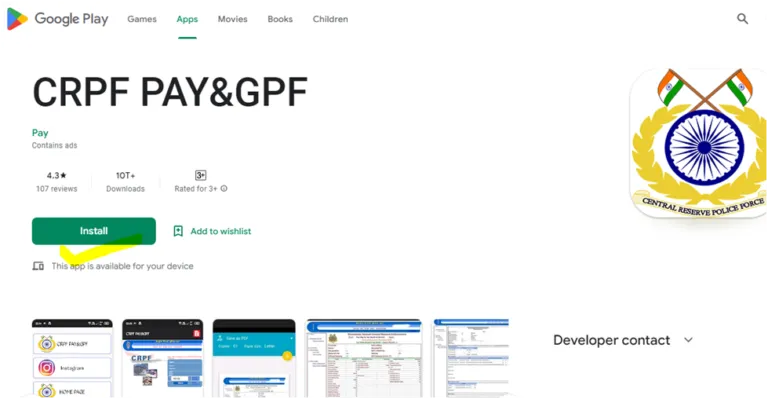 crpf employee app download Login Page CRPF CRPF Pay Slip Download pay slip download