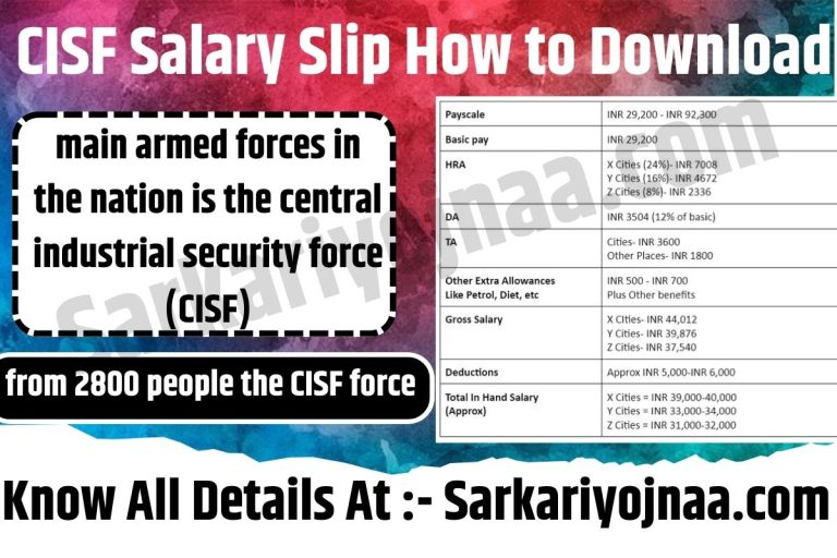 CISF Salary Slip how to download, CISF Pay Slip, Employee Login