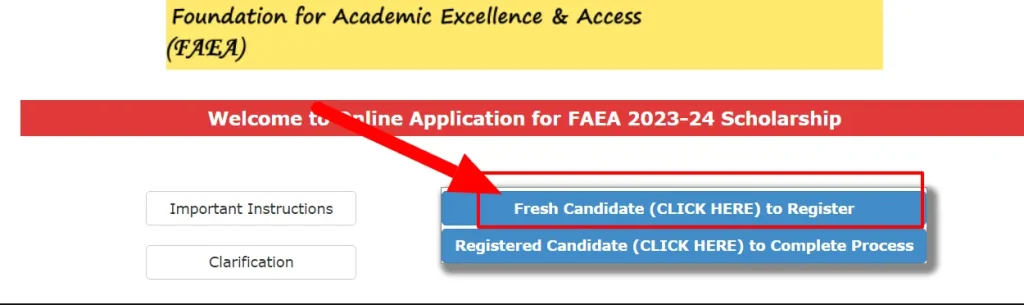 FAEA Scholarship New Registyration