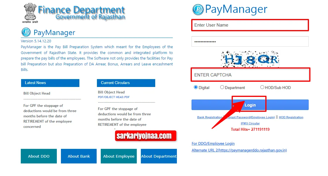 login for employees,paymanager salary bill, login for employees