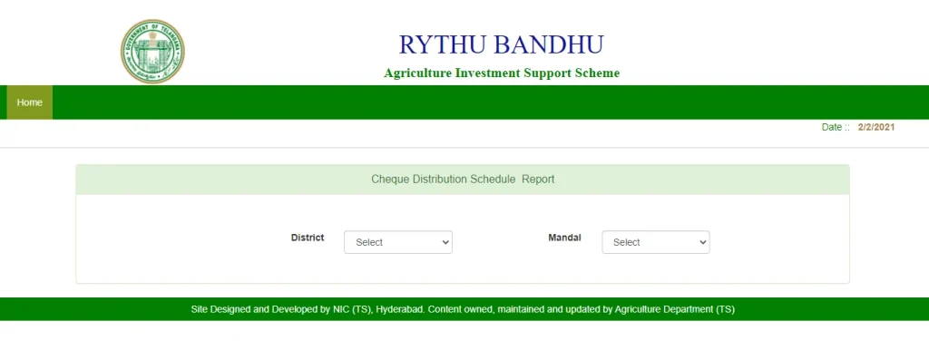 telangana rythu bandhu dates