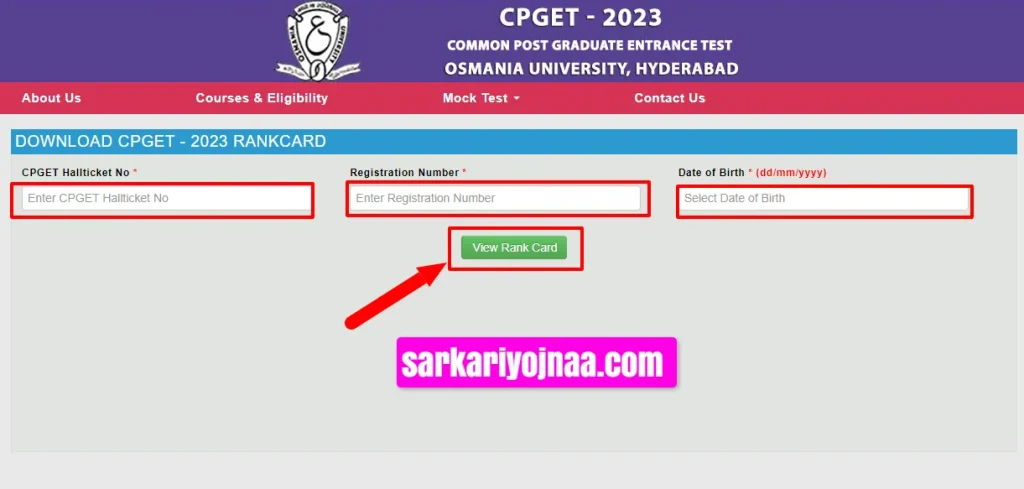 TS CPGET Rank Card 2023 Download
