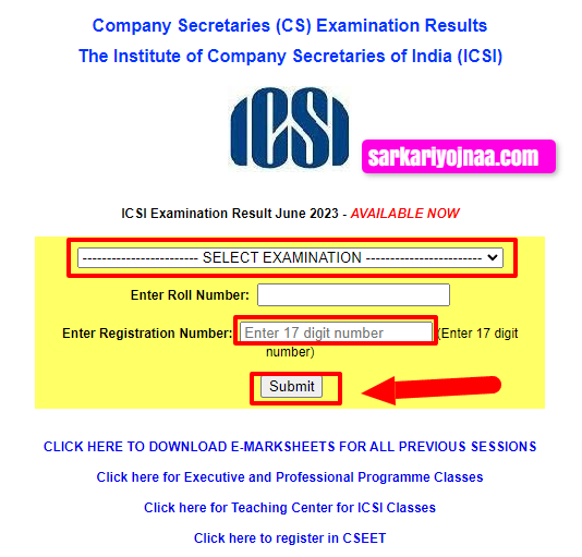 ICSI CS Result 2023 Live