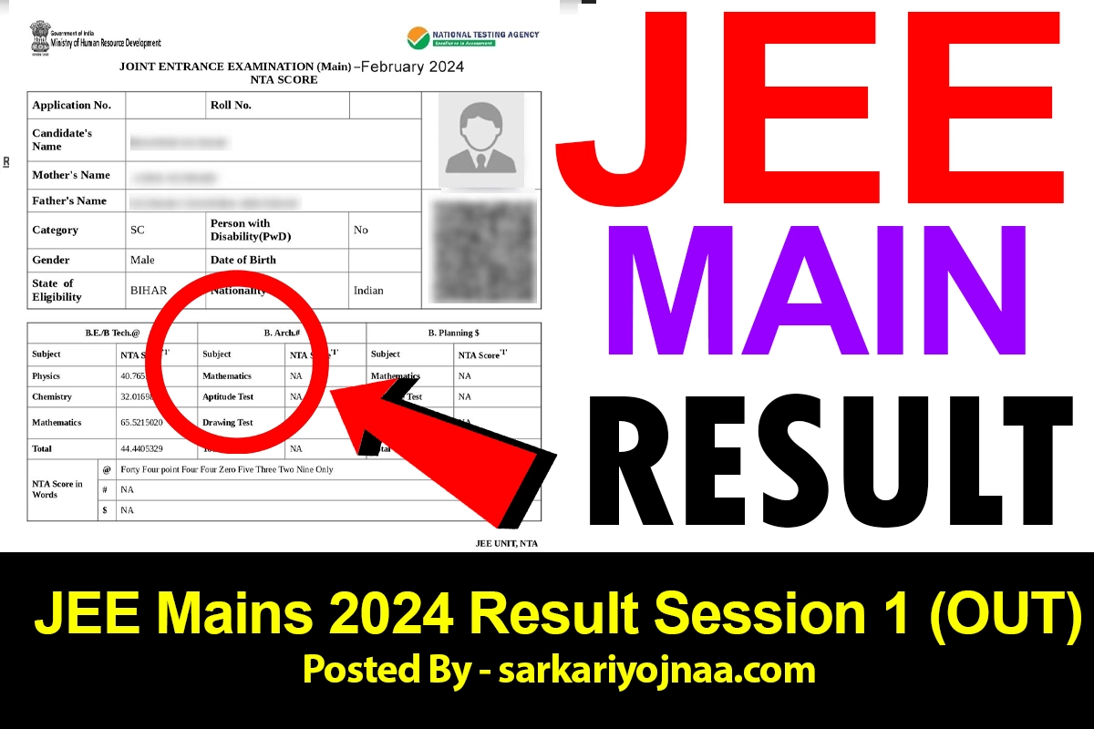 JEE Mains 2024 Result Session 1 (OUT) NTA scorecards Check Now