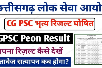 CG PSC Peon Result 2024