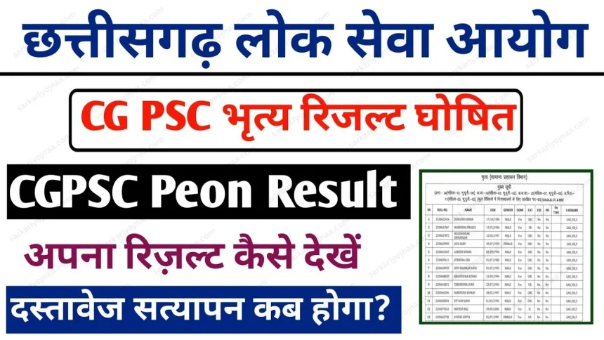 CG PSC Peon Result 2024