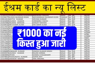 E Shram Card Payment List Jaari