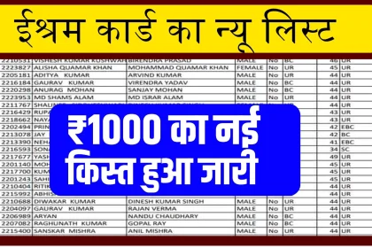 E Shram Card Payment List Jaari