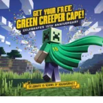 FREE Minecraft 15th Anniversary Green Creeper Cape