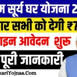 PM Surya Ghar Yojana 2024