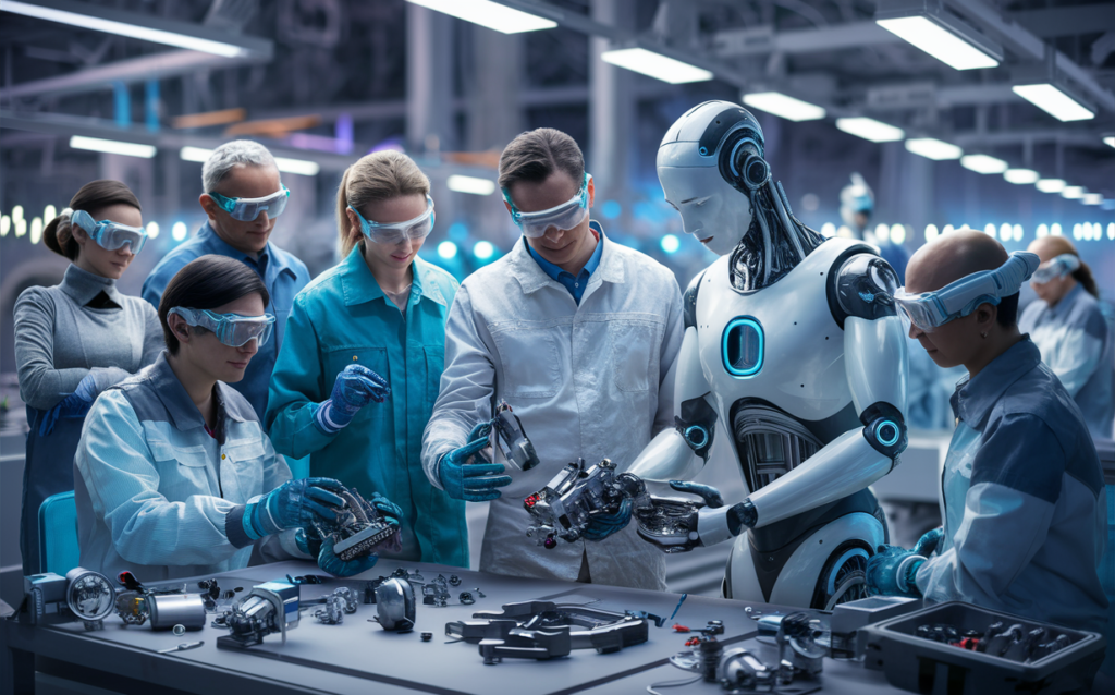 human workers with a humanoid robot