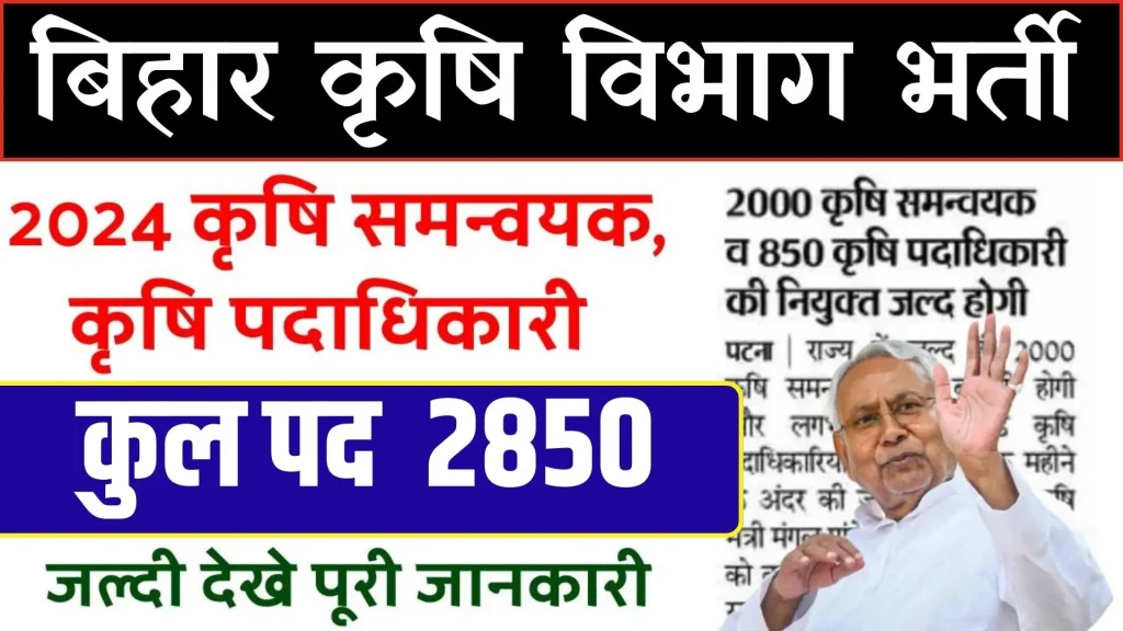Bihar Agriculture Coordinator Vacancy 2024 Online Apply