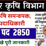 Bihar Agriculture Coordinator Vacancy 2024 Online Apply