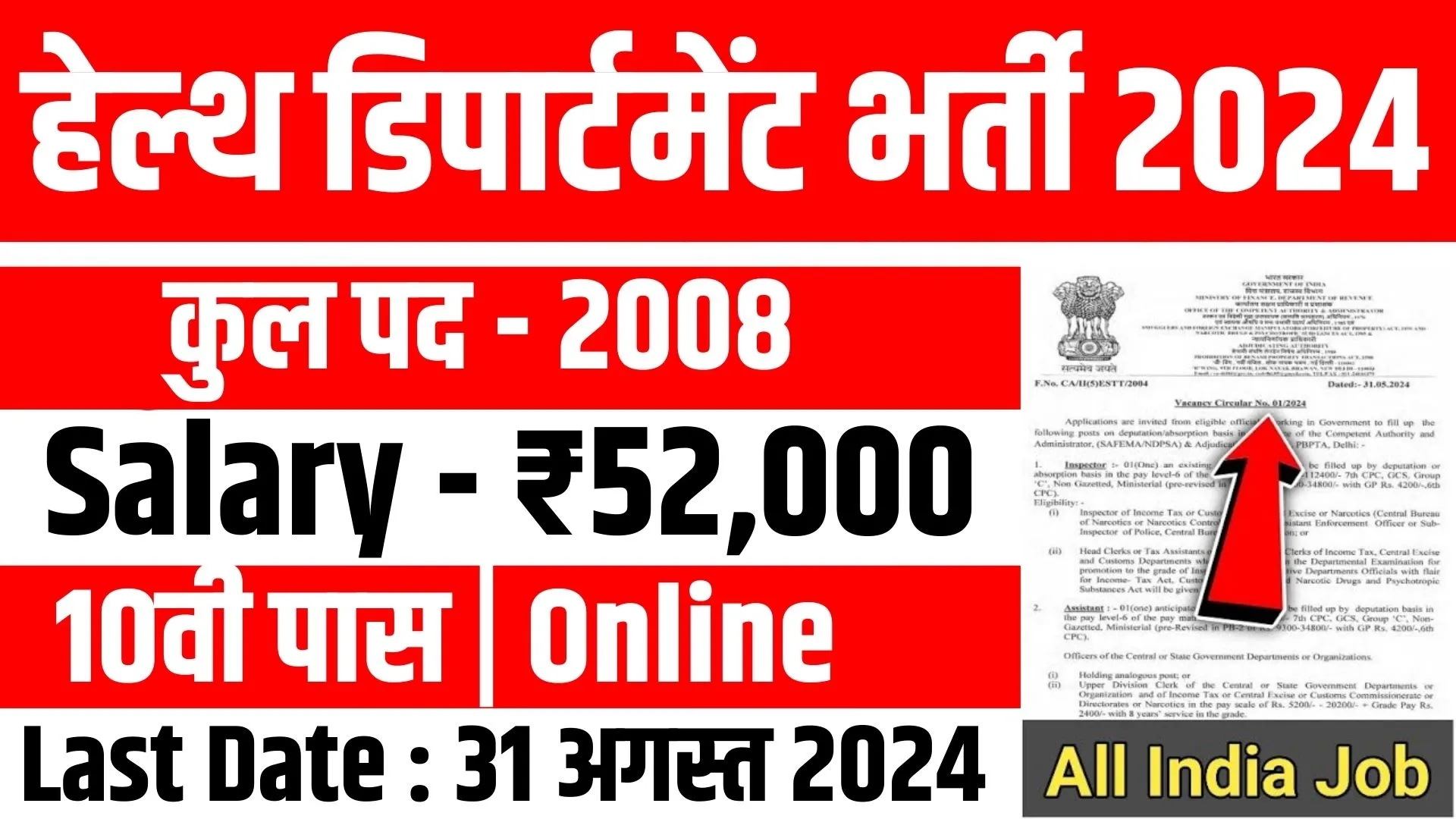 Health Department New Vacancy 2024 Online Apply