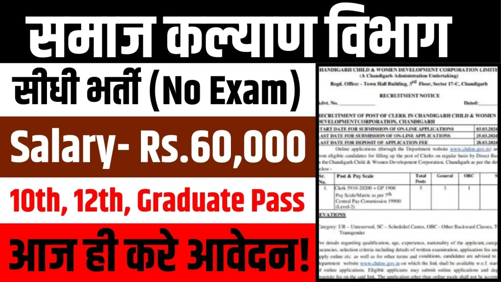 Social Welfare Department Recruitment 2024 Online Apply