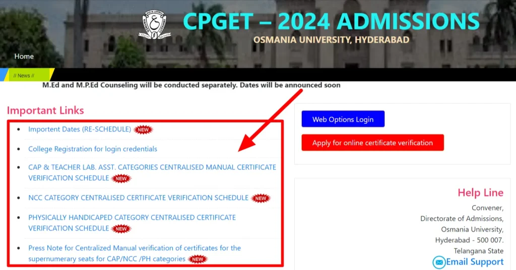 TG CPGET 2024 First Phase Seat Allotment List Download TG CPGET 2024 First Phase Seat Allotment List Download