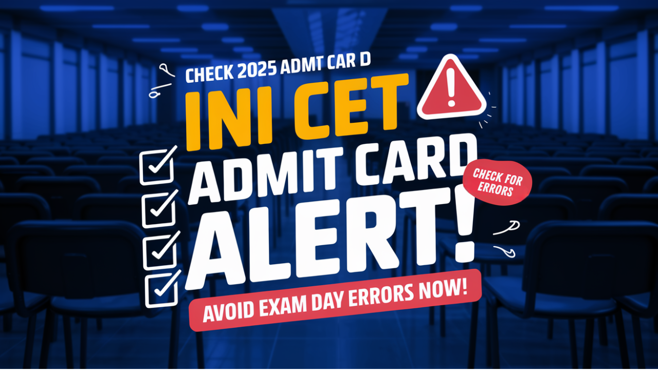 INI CET 2025 Admit Card Errors And Corrections