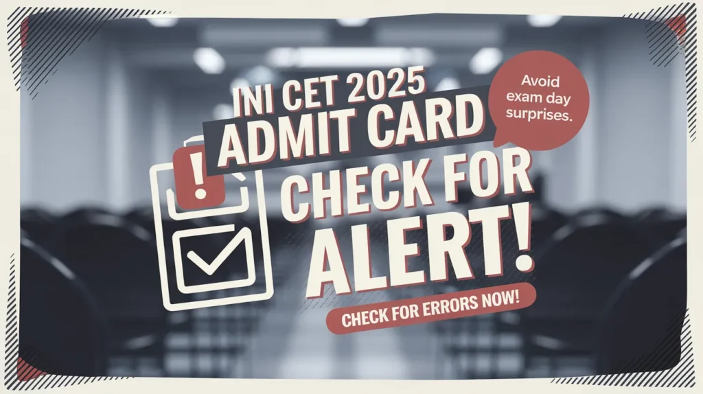 INI CET admit card correction
