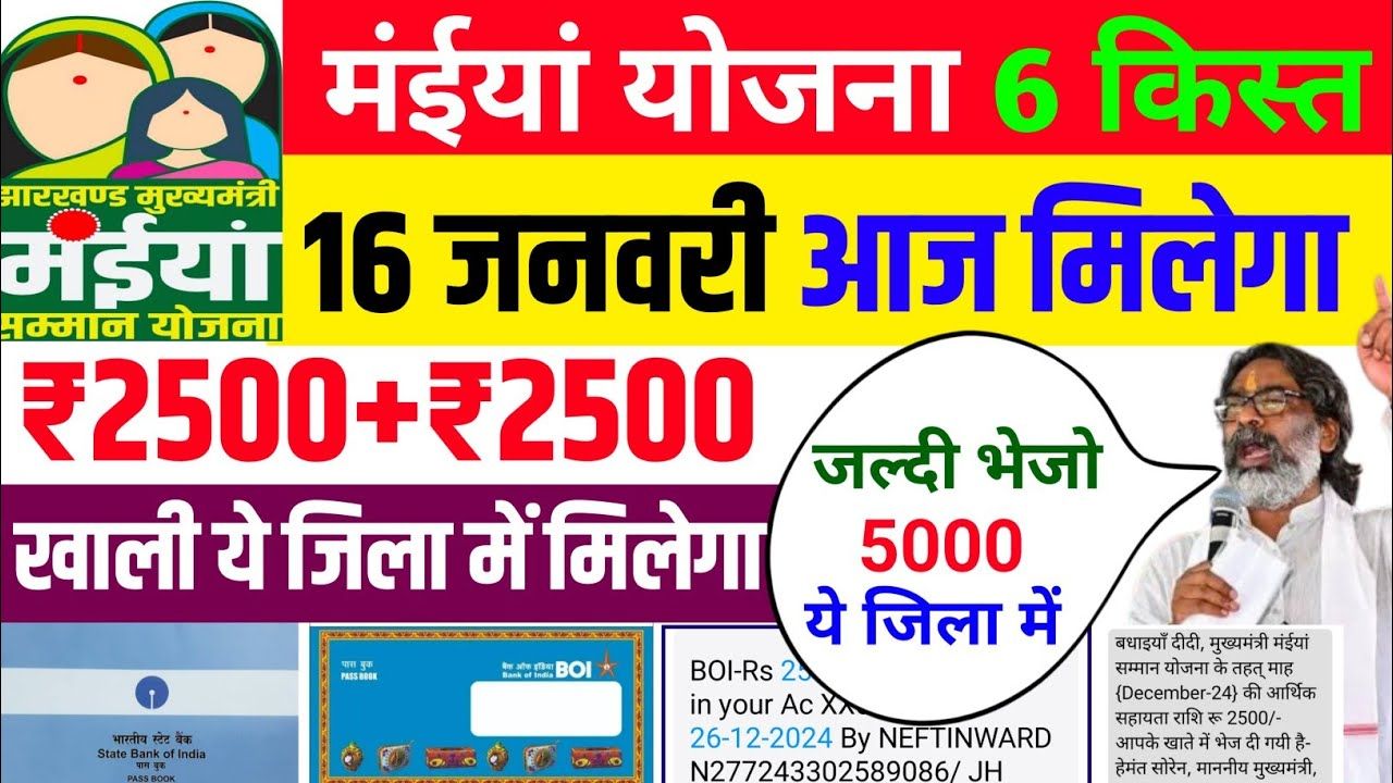 Maiya Samman Yojana 6 kist kab aayega