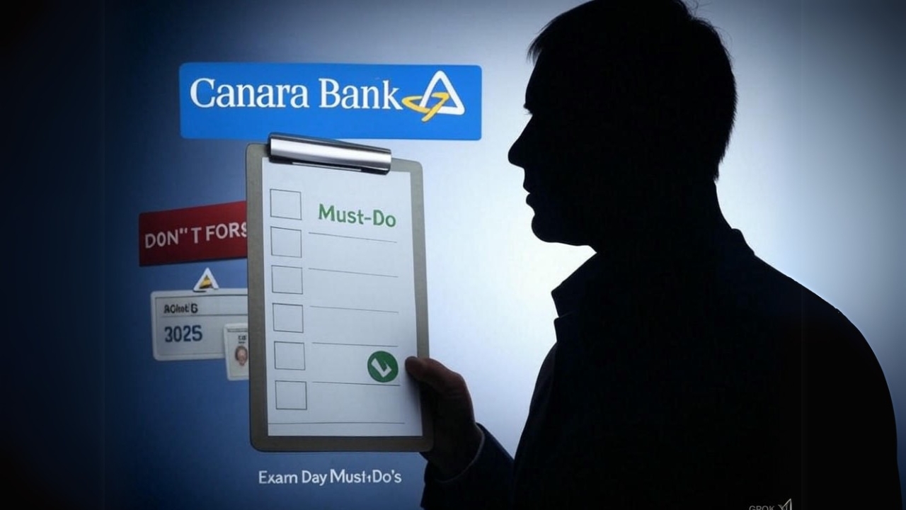 Canara Bank SO Exam Checklist 2025