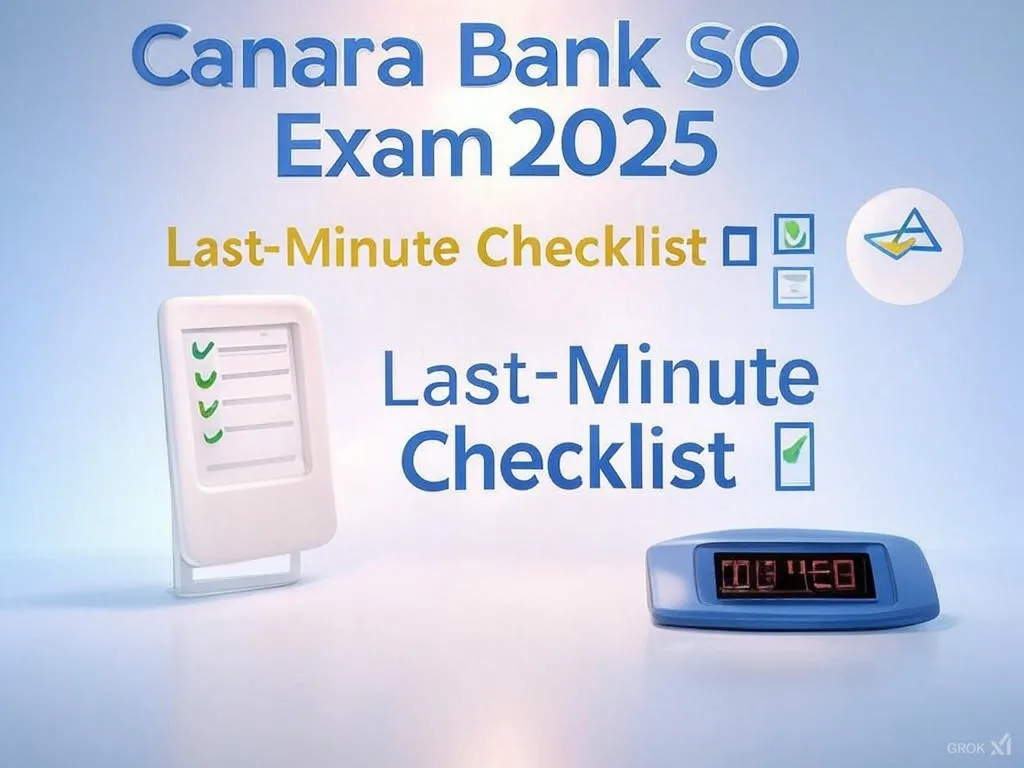 Canara Bank SO Exam Checklist 2025 After Canara Bank SO Admit Card 2025 Release, Must Check?