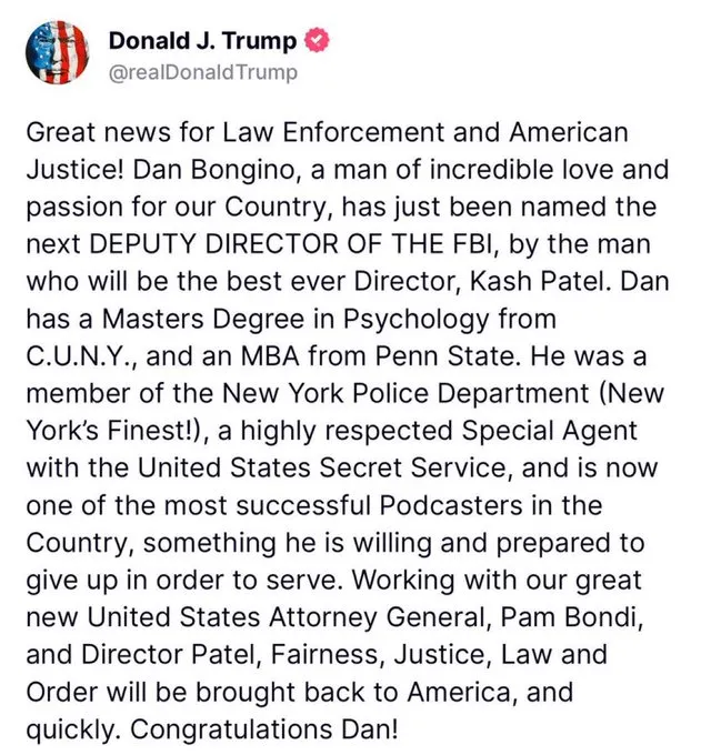 How Bongino shapes FBI future