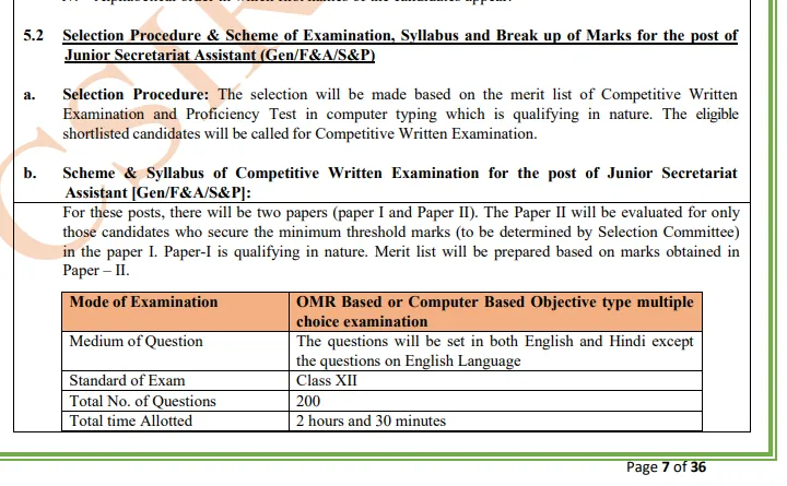 JSA And Jr. Stenographer Selection Process JSA And Jr. Stenographer Selection Process