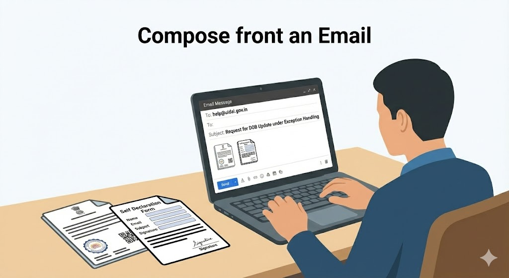 How to Email UIDAI for Aadhaar DOB Update (Exception Handling)